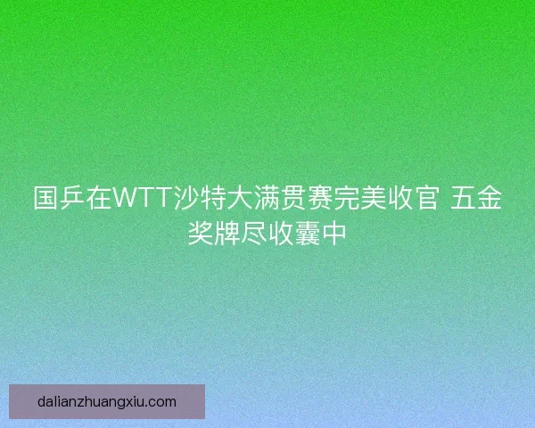 国乒在WTT沙特大满贯赛完美收官 五金奖牌尽收囊中